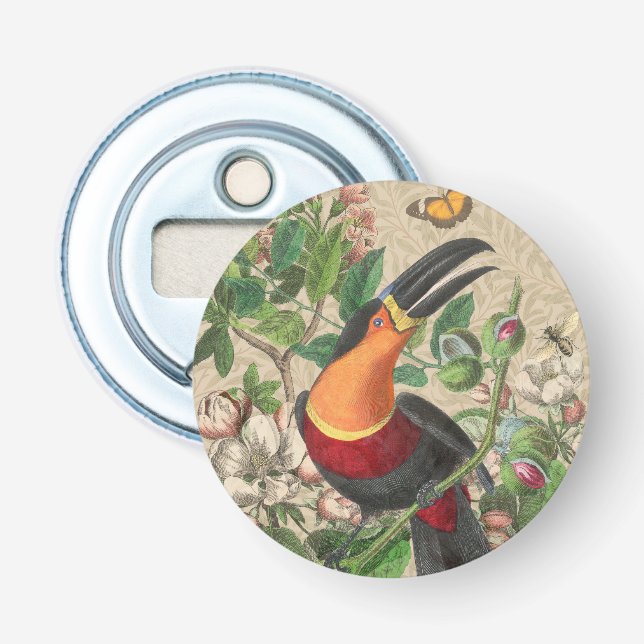 Toucan Jungle Tropical Bird Beautiful Antique Flaschenöffner (Vorderseite)