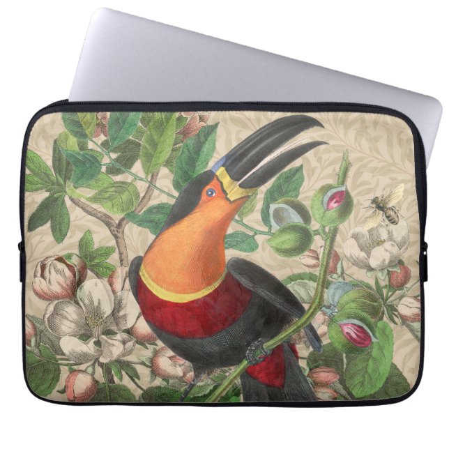 Toucan Jungle Tropical Bird Beautiful Antique Laptopschutzhülle (Vorderseite)
