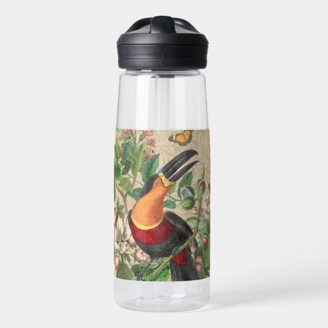 Toucan Jungle Tropical Bird Beautiful Antique Trinkflasche (Vorne)