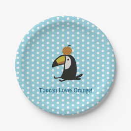 Toucan Loves Orange Pappteller