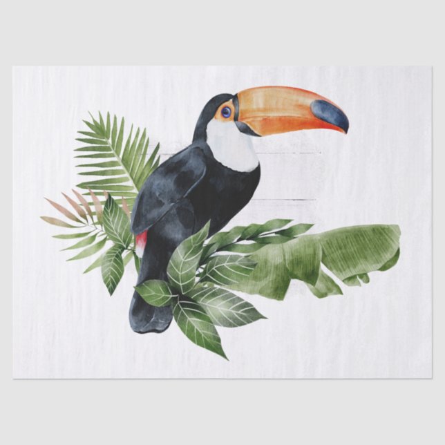 Toucan Parrot Tropical Watercolor Seidenpapier (Vorderseite)