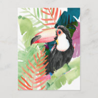 Toucan Portrait mit tropischen Blätter