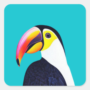 Toucan Quadratischer Aufkleber