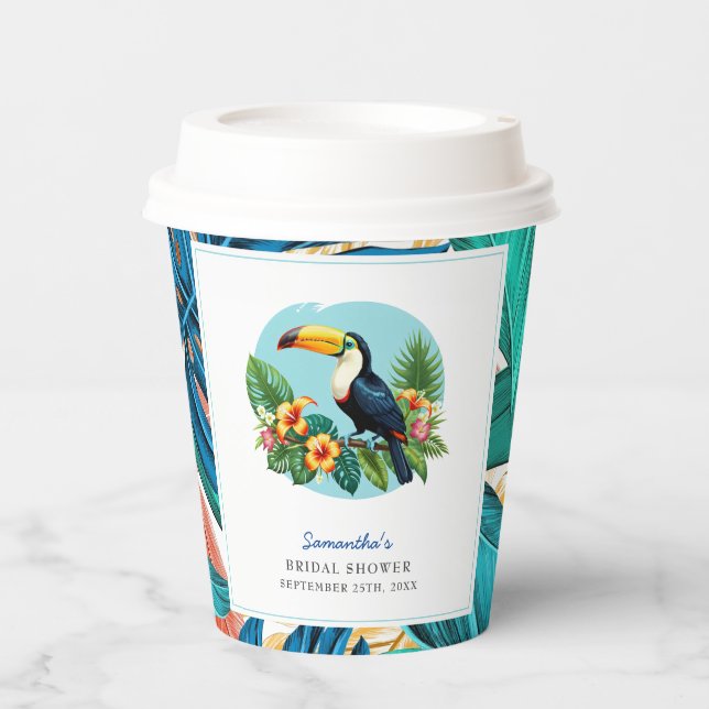 Toucan Tropenwald Summers Brautparty Pappbecher (Vorderseite)