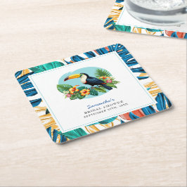 Toucan Tropenwald Summers Brautparty Rechteckiger Pappuntersetzer