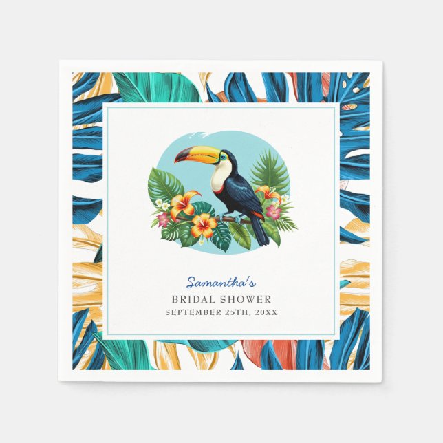 Toucan Tropenwald Summers Brautparty Serviette (Vorderseite)