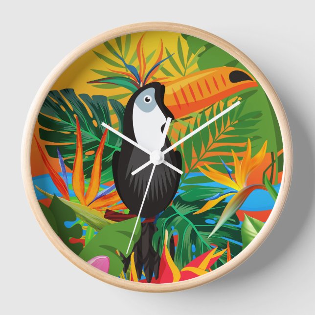 Toucan Tropenwald-Uhr Uhr (Vorderseite)