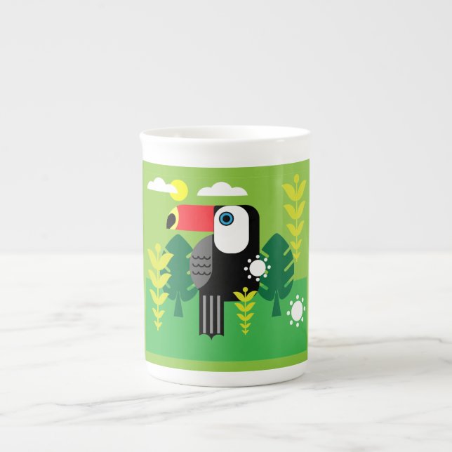 Toucan Tropical Bird Prozellantasse (Vorderseite)