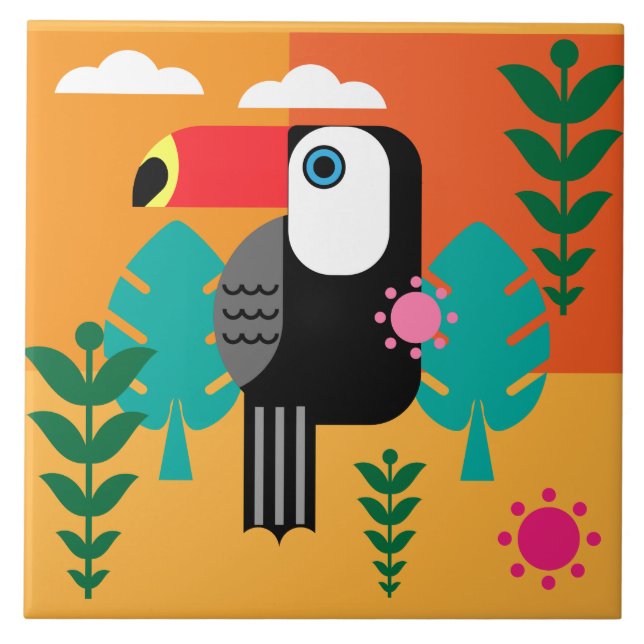 Toucan Tropical Birds Fliese (Vorderseite)