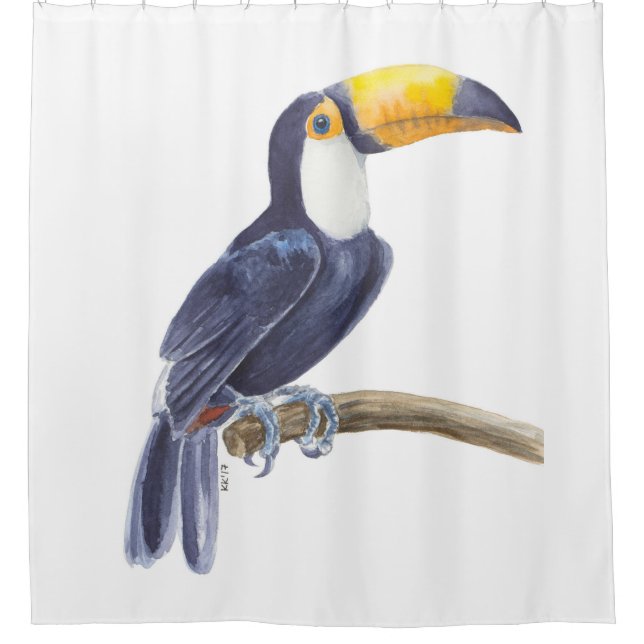 Toucan, tropischer Vogel Duschvorhang (Vorderseite)