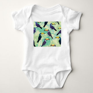 Toucan Vintage, farbige Illustration. Baby Strampler