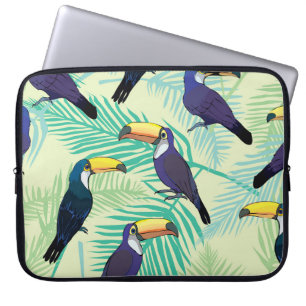 Toucan Vintage, farbige Illustration. Laptopschutzhülle