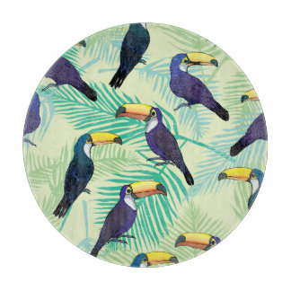 Toucan Vintage, farbige Illustration. Schneidebrett