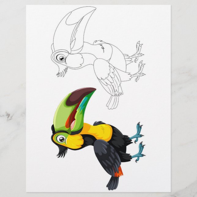 Toucan-Vogel-Farbseite Flyer (Vorne)