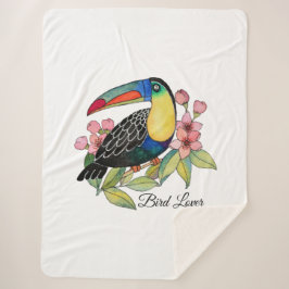 Toucan-Vogel mit Blume Sherpadecke