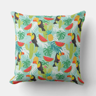 Toucan, Watermelon und Ananas Kissen