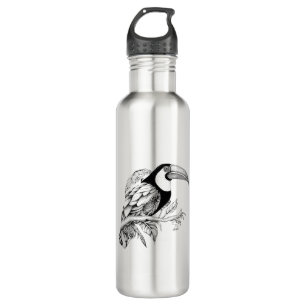 Toucan Wild Animal Nature Illustration Art Tattoo Edelstahlflasche
