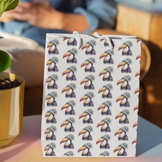 Toucan Winter Vibes Große Geschenktüte (Von Creator hochgeladen)