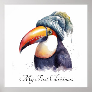 Toucan Winter Vibes, individuell anpassbar Poster