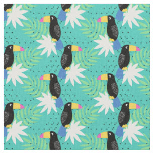 Toucans auf aquamarinem stoff