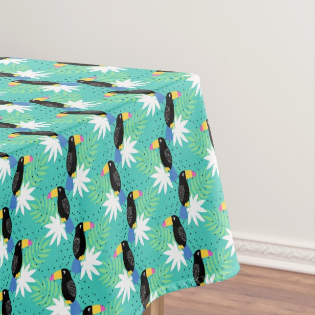 Toucans auf aquamarinem tischdecke (Beispiel)