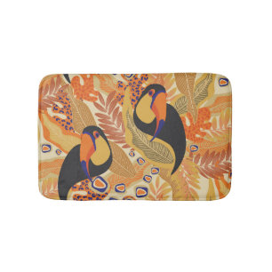Toucans auf Ästen, nahtlos tropisches Muster. Badematte
