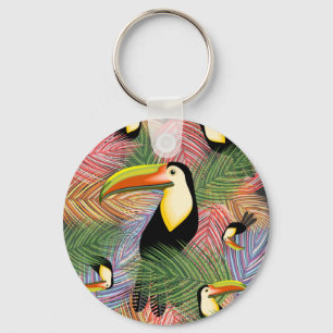 Toucans auf dem Dschungel Exotic Summer Pattern Schlüsselanhänger