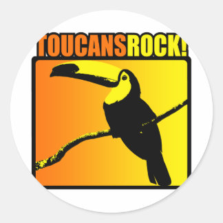 Toucans Rock! Runder Aufkleber
