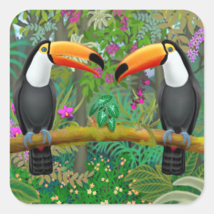 Toucans tropicaux en Stickers Jungle