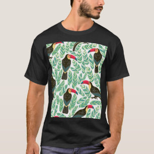 Toucans, tropische Blätter, dekorative Muster. T-Shirt