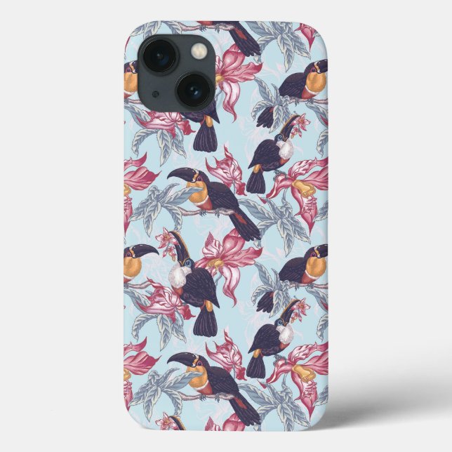 Toucans With Exotic Flowers Case-Mate iPhone Hülle (Rückseite)