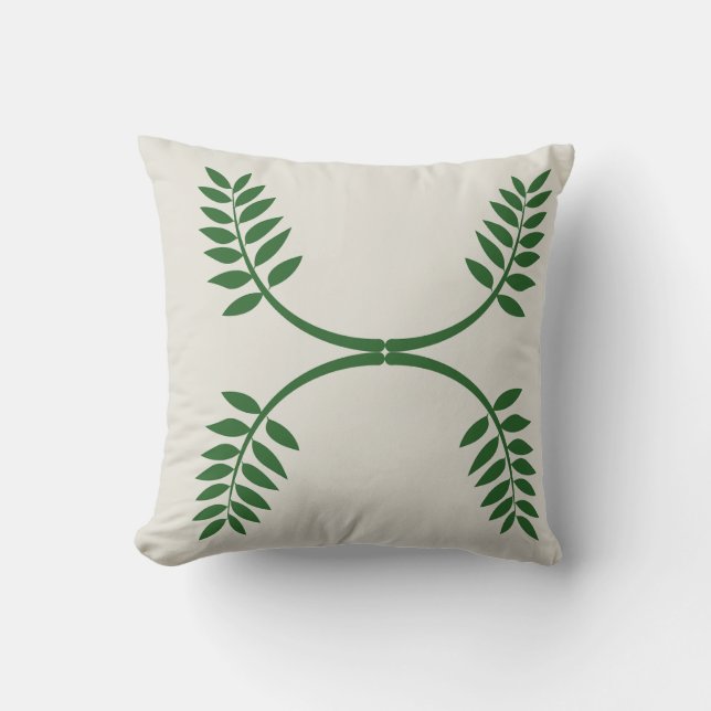 Touch der Natur: Elegante Blätter Design Kissen (Vorderseite)