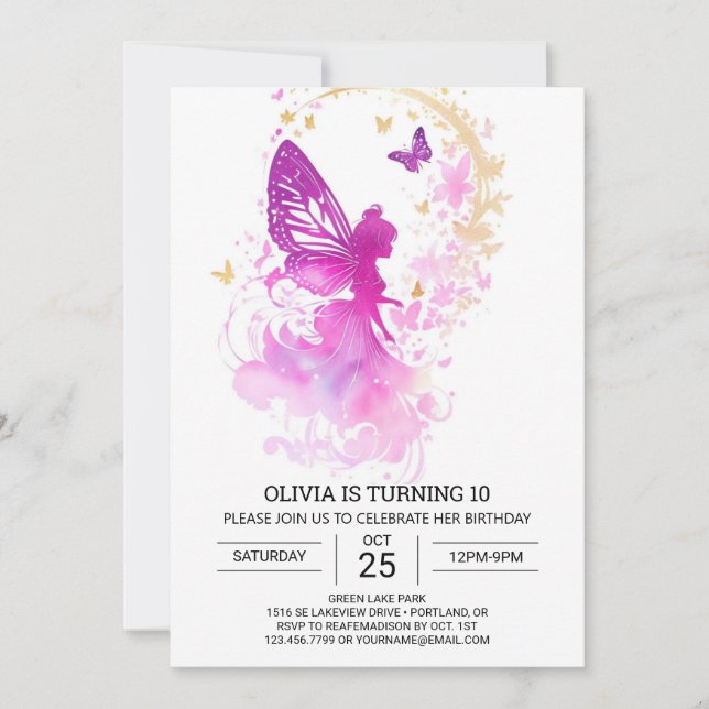 Touch der Natur Märchen Geburtstagsmagie Einladung (Vorderseite)