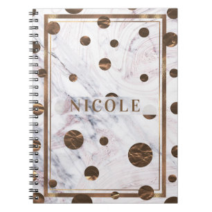 Touch der Rose Gold Marmorbronze Kupfer Girly Notizblock