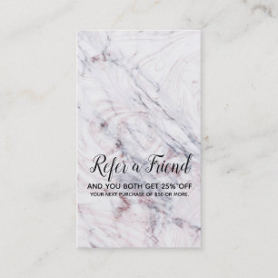 Touch der Rose Weiß & Graue Marmor Empfehlungskarte