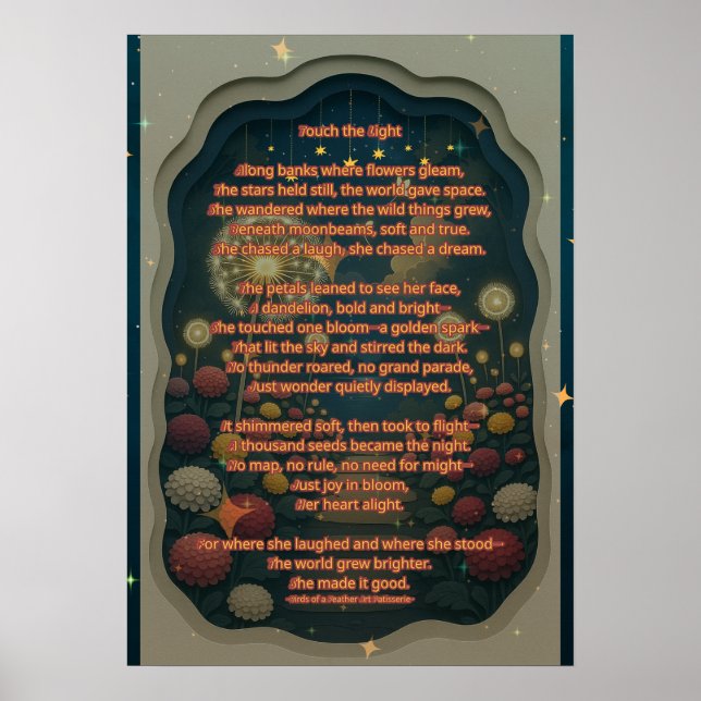 Touch des Lichtgedichts und Drucken Poster (Vorne)