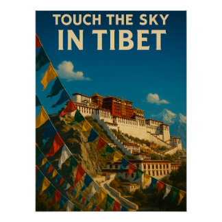 Touch des Luftraums in der China Tibet Poster