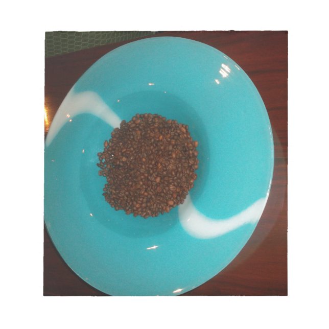 Touch des Meeres: Eine Cyan Bowl of Coffee Notizblock (Vorderseite)