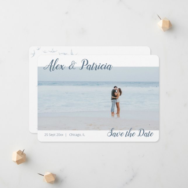 Touch des Stils Save the Date Hochzeitstil-Verlobu Ankündigung (Vorderseite/Rückseite Beispiel)