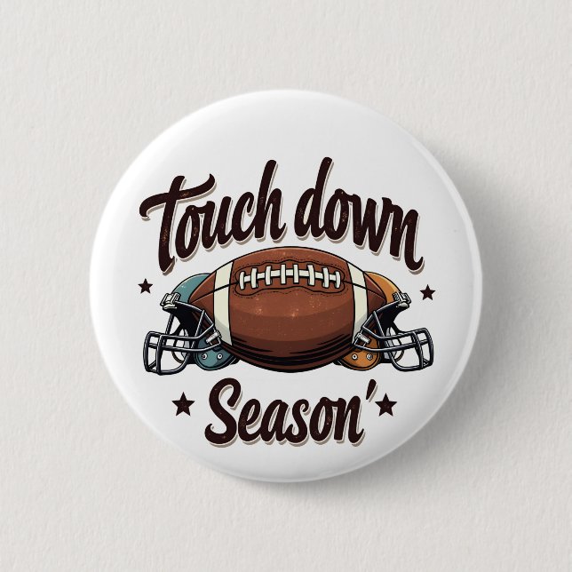 Touch Down Season Fantasy Football Rugby Geschenk Button (Vorderseite)