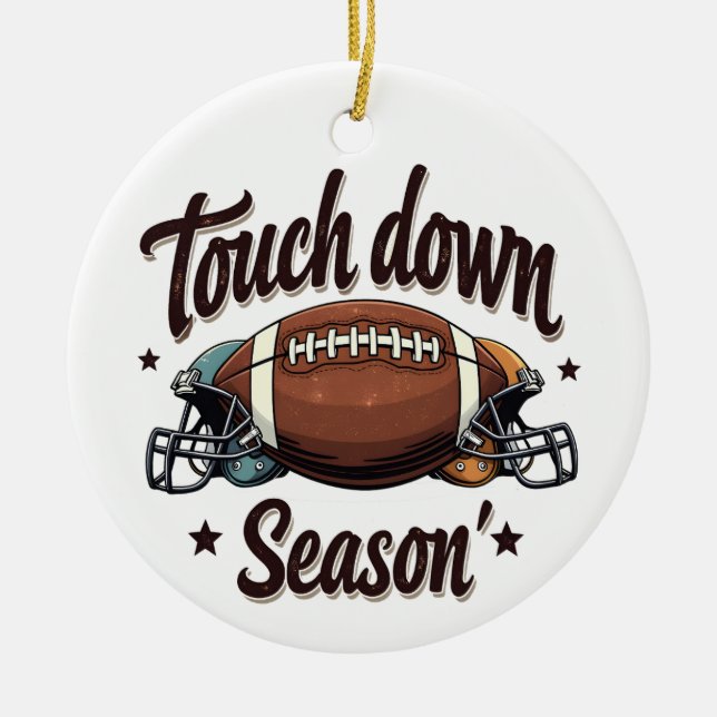Touch Down Season Fantasy Football Rugby Geschenk Keramik Ornament (Vorne)