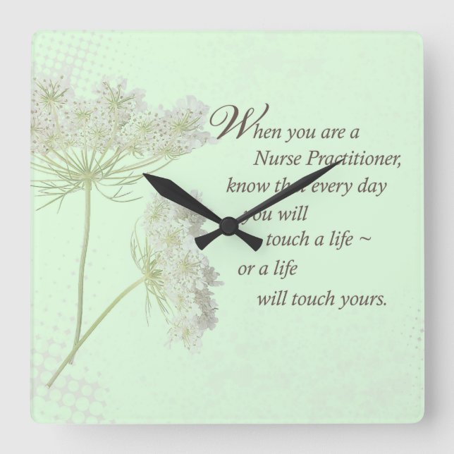Touch für Krankenpfleger lebt Wildblume Quadratische Wanduhr (Vorderseite)