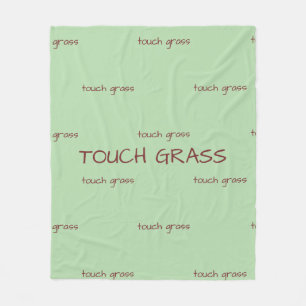 Touch Grass Minimalist Sage Grün Fleece Decke -