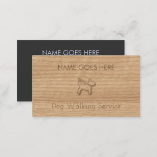 "Touch-hölzerne" Hundewanderer-Geschäfts-Karten Visitenkarte