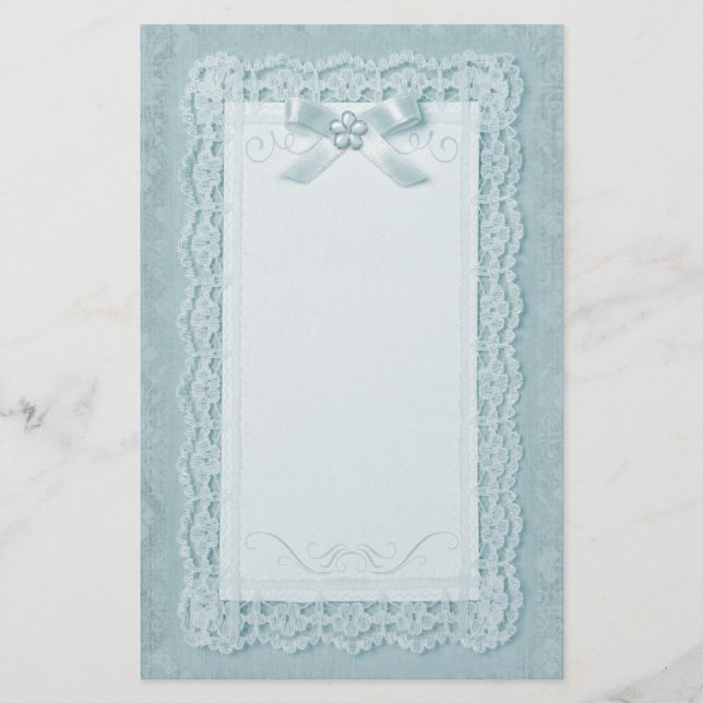 Touch Lace - Blue Briefpapier (Vorderseite)