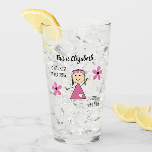 Touch meinen Drink nicht mit Strichmännchen und Na Glas (Vorderseite Ice)