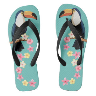 Touch mit tropischen Blume Flip Flops
