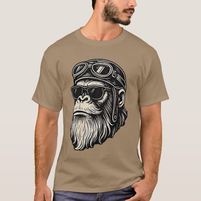 Touch My Beard andell Me Im Pretty Funny Monkey Sa T-Shirt (Vorderseite)
