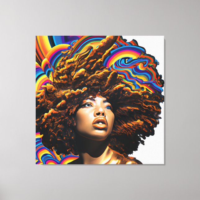 Touch nicht meine Haare schwarze Melanin Afro Quee Leinwanddruck (Vorderseite)