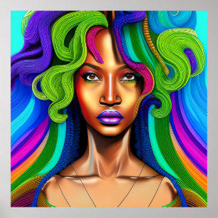 Touch nicht meine Haare schwarze Melanin Afro Quee Poster